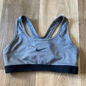 Gray nike sports bra